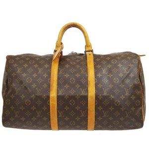 Authentic Louis Vuitton Travel Bag Keepall 50 Monogram Used LV Handbag Vintage